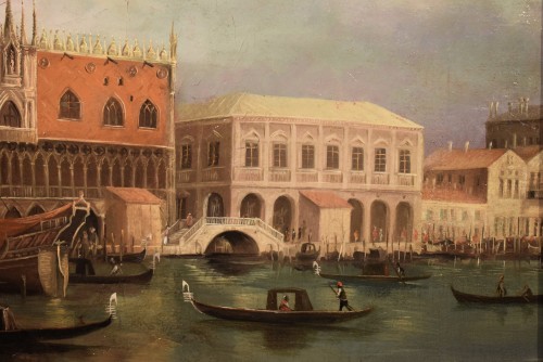 Antiquités - Venice, the Basin of St. Mark Signed E.M. and dated 1875